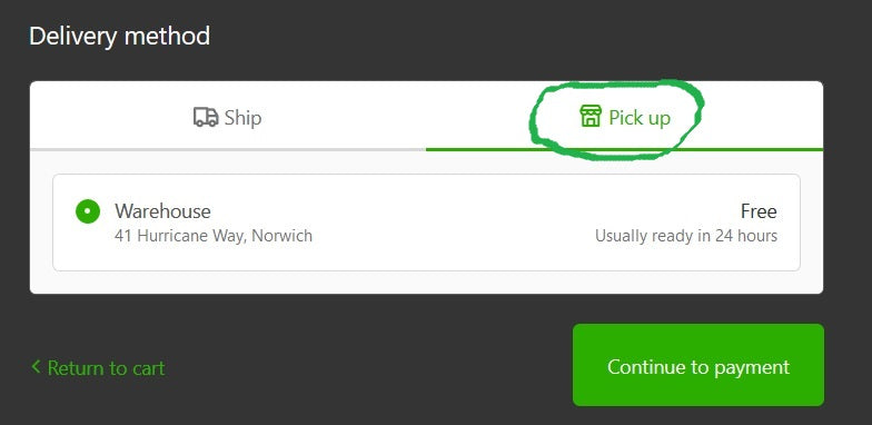 Warehouse Pickup Now Available!