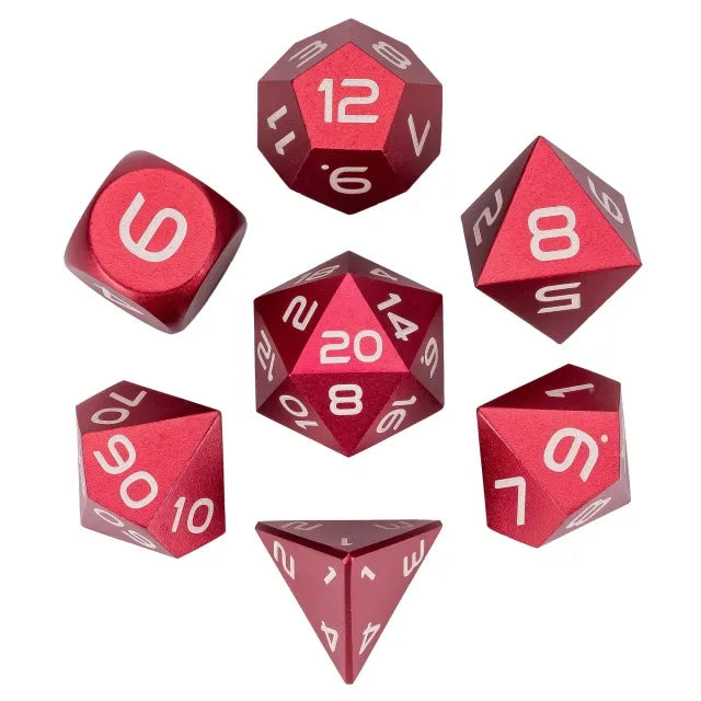 Crimson - Anodized Aluminum Monochrome RPG Dice Set