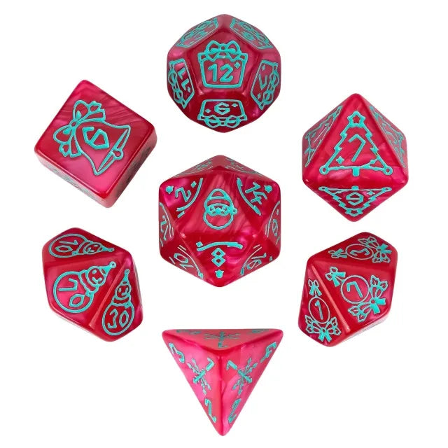 Festive Fever - Acrylic Pattern RPG Dice Set - Udixi Dice