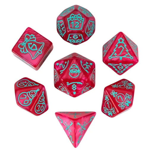 Festive Fever - Acrylic Pattern RPG Dice Set - Udixi Dice