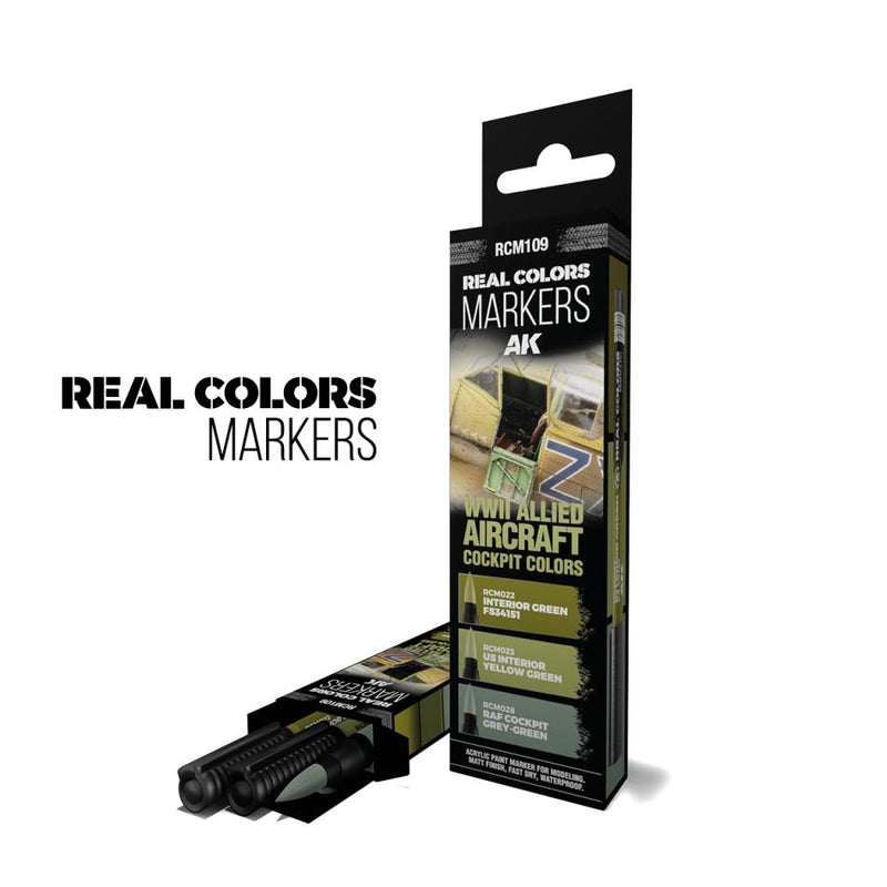 Real Colors Markers - Set 3 WWII Allied Aircraft Cockpit - AK Interactive