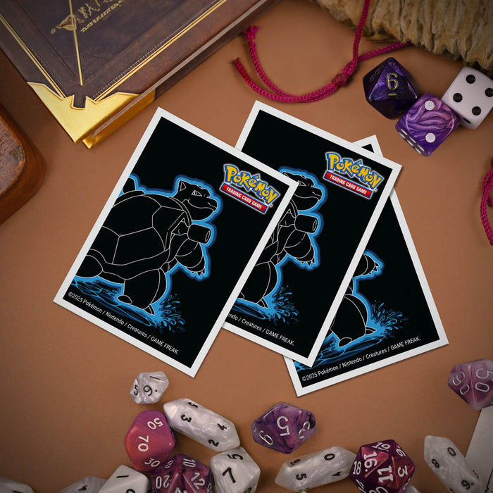 Neon Kanto 105ct APEX Deck Protector Sleeves Blastoise for Pokémon