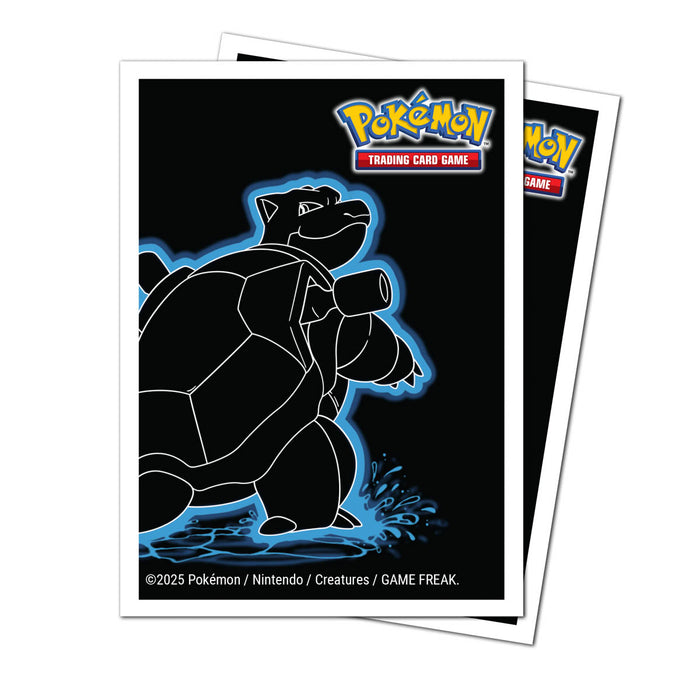 Neon Kanto 105ct APEX Deck Protector Sleeves Blastoise for Pokémon