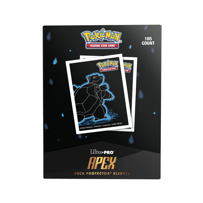 Neon Kanto 105ct APEX Deck Protector Sleeves Blastoise for Pokémon