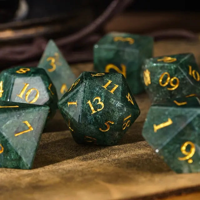 Seaweed Agate Glass RPG Dice - Udixi Dice