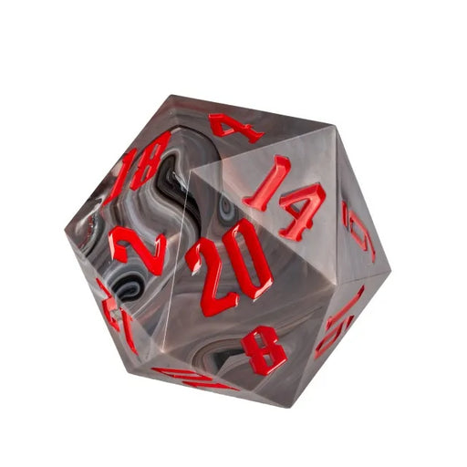 Chaotic Despair - Acrylic Swirl 55mm D20 - Udixi Dice