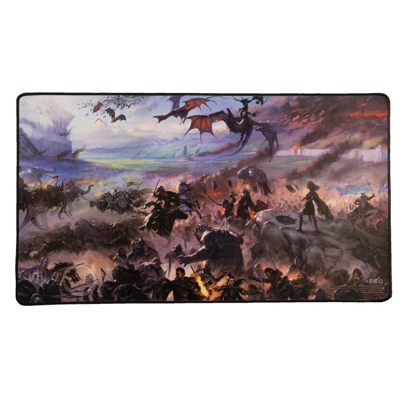 The Lord of the Rings: Tales of Middle-earth Black Stitched Playmat Featuring: Borderless Scene for Magic: The Gathering