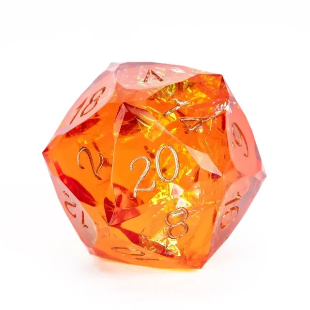 Flame - 30mm Brick Veneer Handmade D20 Dice