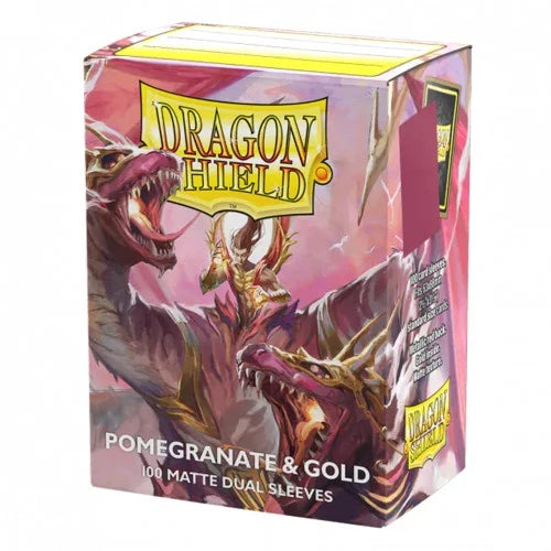 Dual Matte Pomegranate & Gold Standard Size - Dragon Shield (100)