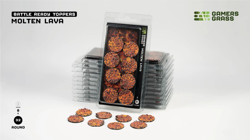 Gamers Grass - Molten Lava – Round 32mm (x8) - Gamers Grass