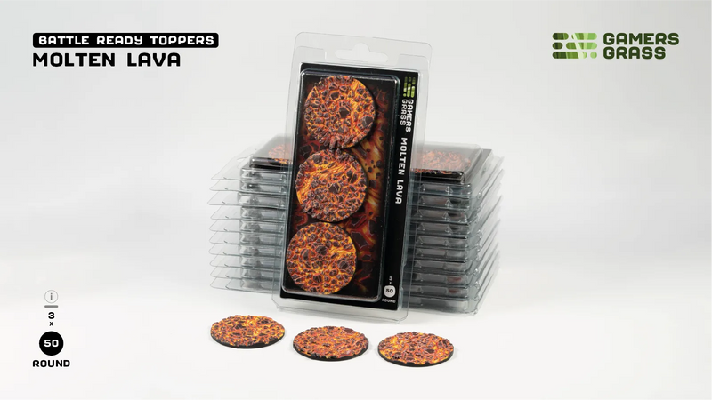 Gamers Grass - Molten Lava – Round 50mm (x3)