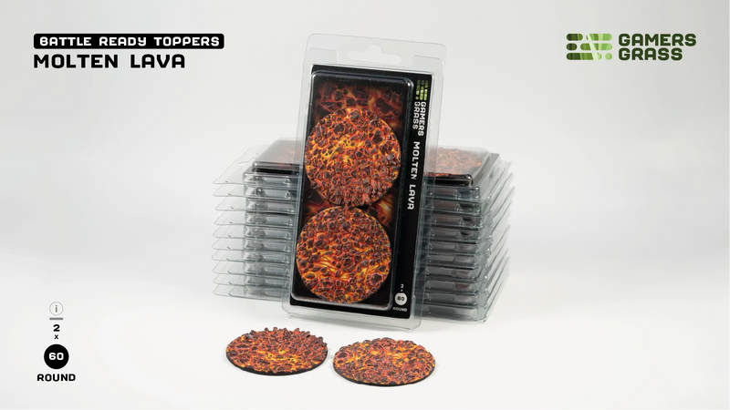 Gamers Grass - Molten Lava – Round 60mm (x2) - Gamers Grass