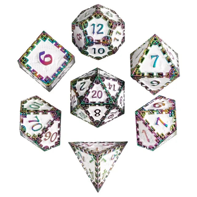 Artic Rainbow - City Wall Dragon Metal RPG Dice Set