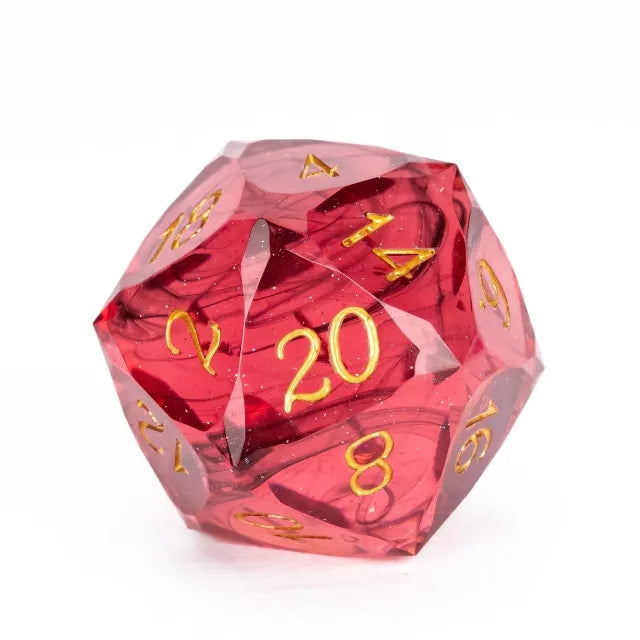 Cherry - 30mm Brick Veneer Handmade D20 Dice