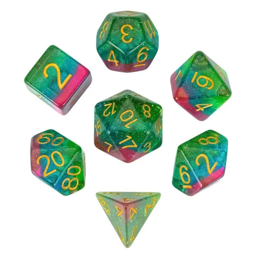 Tropical Miasma - Resin Layer RPG Dice Set - Udixi Dice