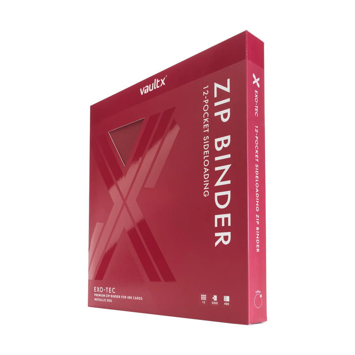 12-Pocket Exo-Tec Zip Binder Metallic Red - Vault X