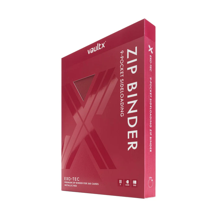 9-Pocket Exo-Tec Zip Binder Metallic Red - Vault X