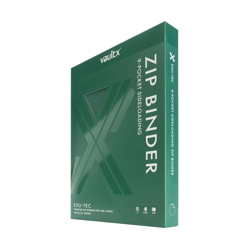 9-Pocket Exo-Tec Zip Binder Metallic Green - Vault X