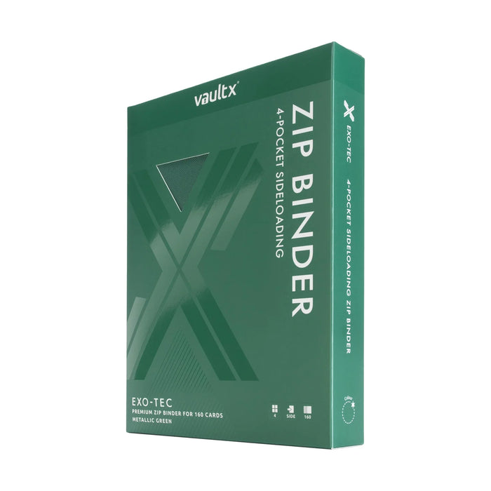4-Pocket Exo-Tec Zip Binder Metallic Green - Vault X
