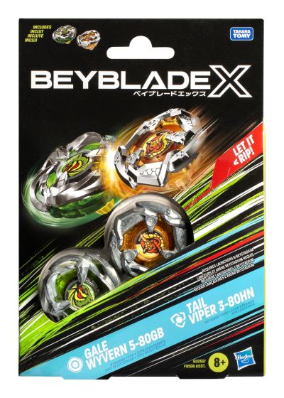 Beyblade X Gale Wyvern 5-80GB vs Tail Viper 3-80HN - Hasbro