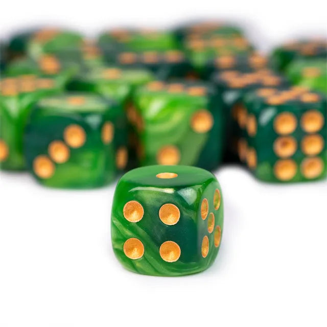 Lime and Green - 12mm Color Blend Glitter Pip D6 Dice (36pcs)