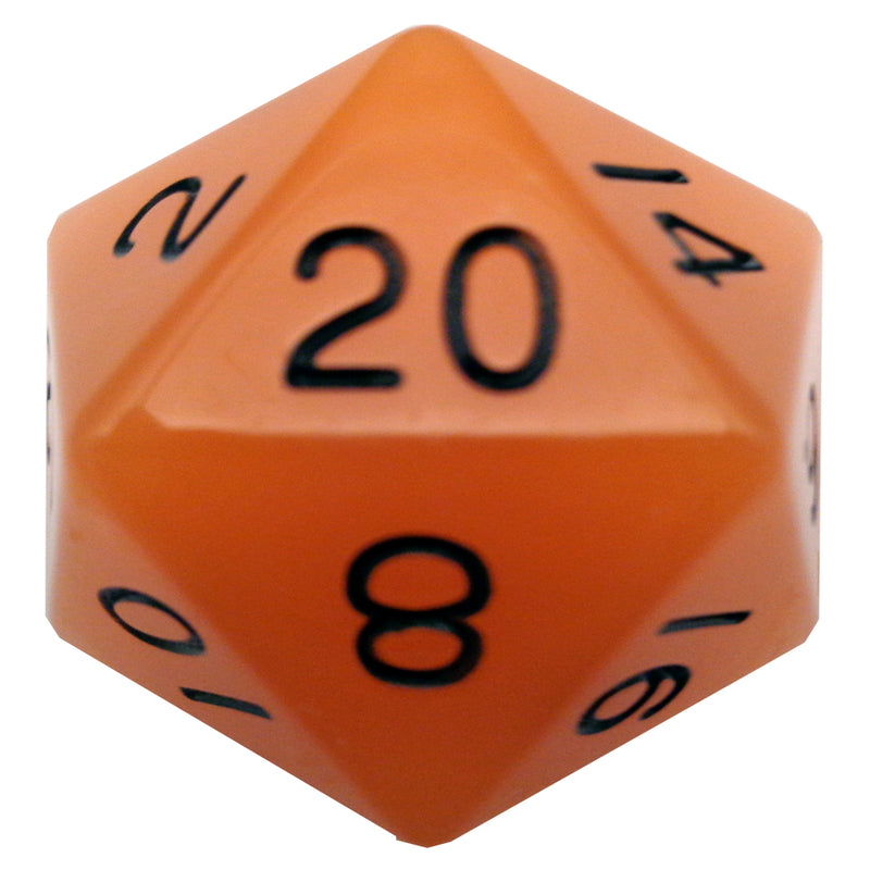Glow in the Dark - Orange 35mm Mega Acrylic D20