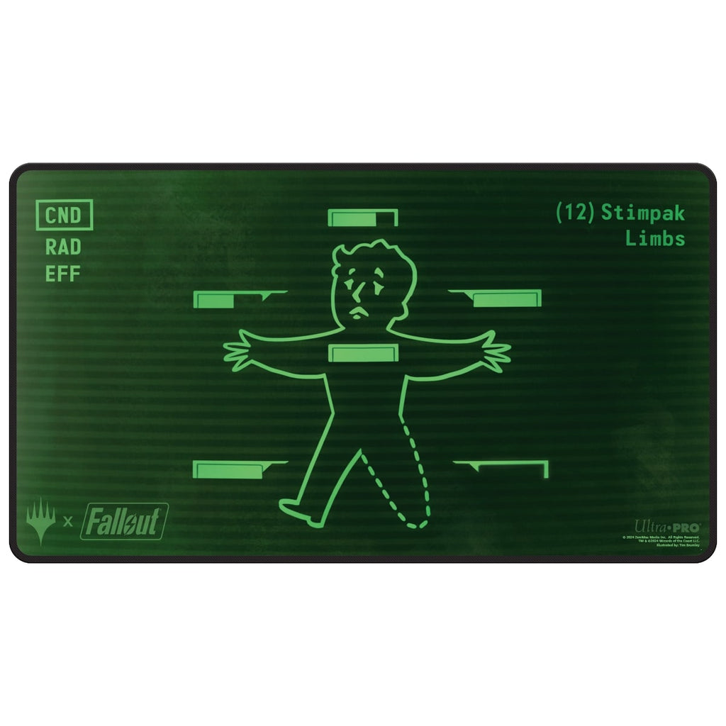Fallout Black Stitched Playmat Y for Magic: The Gathering
