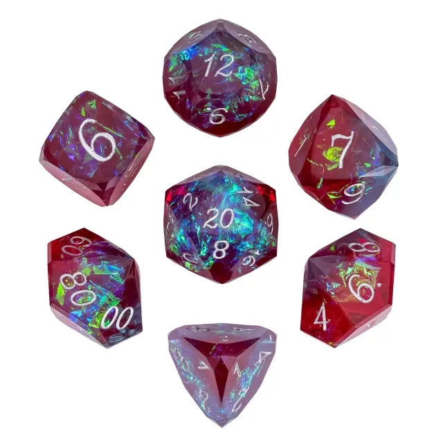 Galaxy Evolution - Brick Veneer Handmade Sharp RPG Dice Set