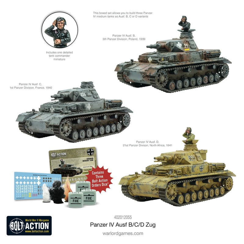 Panzer IV Ausf. B/C/D Zug (Three Tanks) - Warlord Games