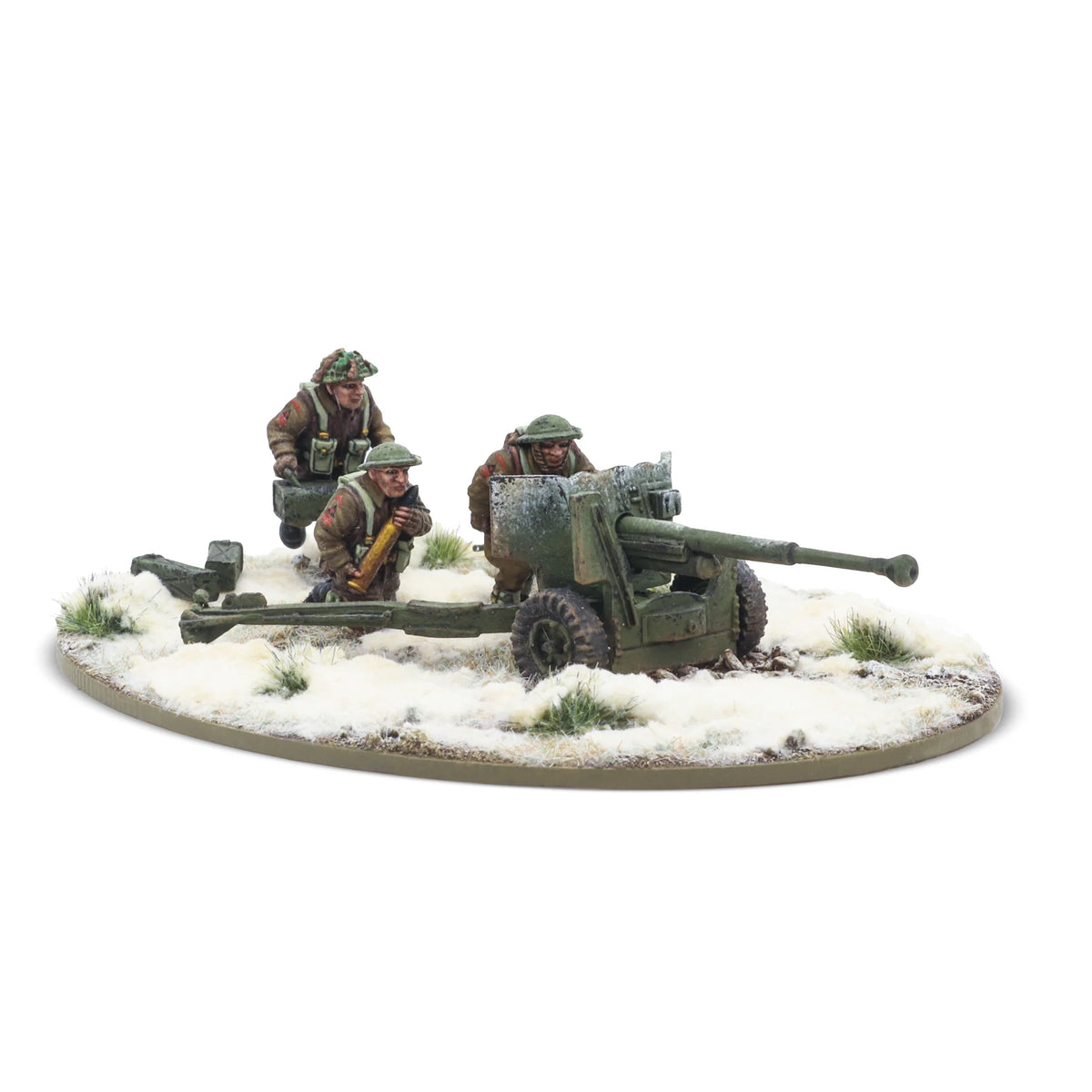 6 pdr anti-tank gun with British infantry (winter) crew — Athena Games Ltd