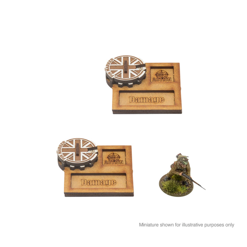 Bolt Action MDF Vehicle Pin Markers - Great Britain - Warlord Games