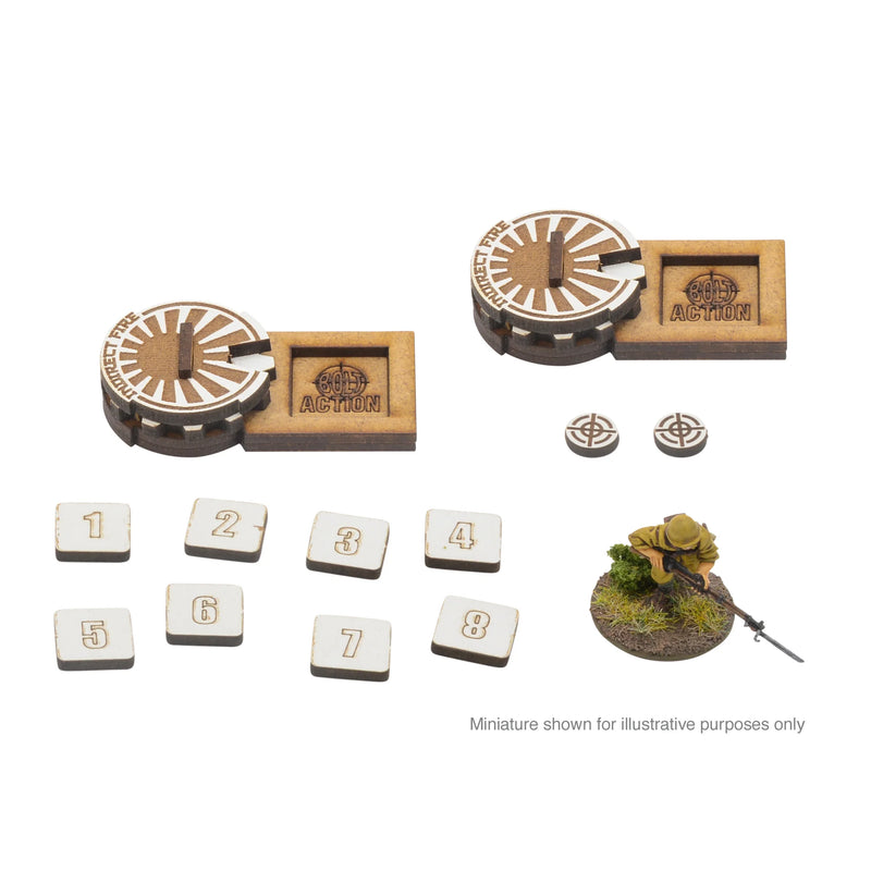 Bolt Action MDF Artillery Zeroing In Markers - Japan - Warlord Games