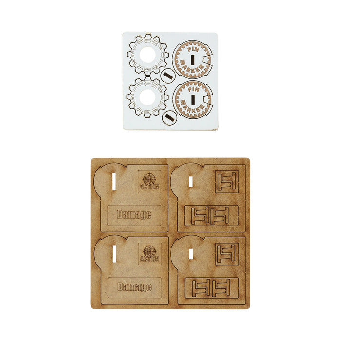 Bolt Action MDF Vehicle Pin Markers - British 8th Army 'Desert Rats' - Warlord Games