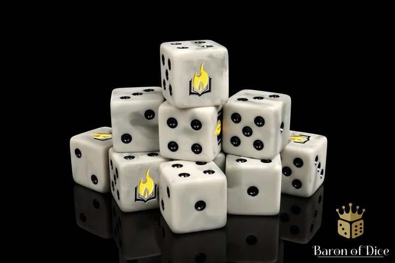 Flaming Book Dice (25) - Baron of Dice - Baron of Dice