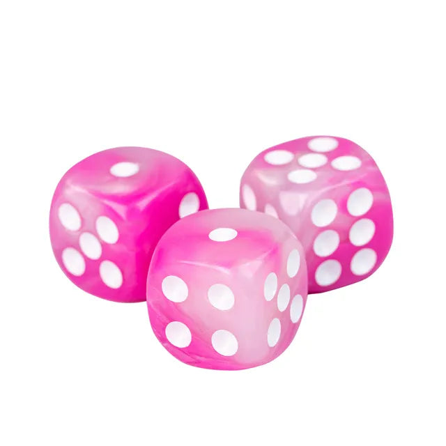 Pink and White - 12mm Color Blend Glitter Pip D6 Dice (36pcs)