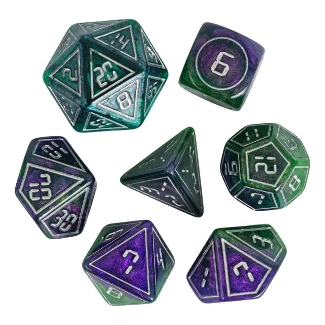 Underwater Magic - Frame Glitter Resin RPG Dice Set