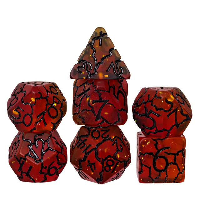 Dragon's Breath - Crackle Resin RPG Dice Set