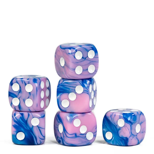 Pink and Blue - 16mm Colour Blend Pip D6 Dice (12pcs)