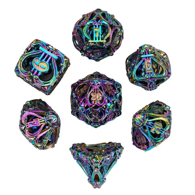 Harmonious Rainbow - Music Hollow Metal RPG Dice Set