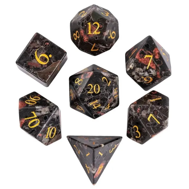 Natural Plum Blossom Jade Stone RPG Dice