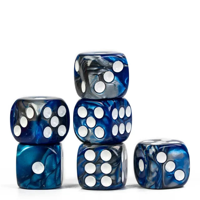 Dark Blue and Black - 16mm Colour Blend Pip D6 Dice (12pcs)