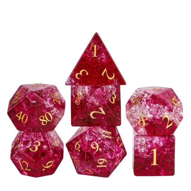 Murderous Depths - Burst Lightning Glass Coloured Glaze RPG Dice - Udixi Dice