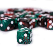 Red and Green - 12mm Color Blend Glitter Pip D6 Dice (36pcs) - Udixi Dice