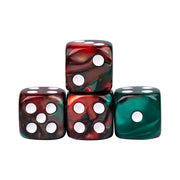 Red and Green - 12mm Color Blend Glitter Pip D6 Dice (36pcs) - Udixi Dice