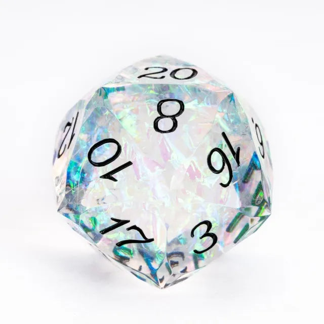 Crystal - 30mm Brick Veneer Handmade D20 Dice