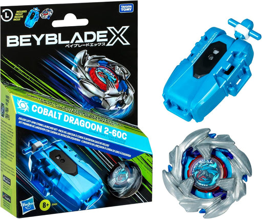 Beyblade X Cobalt Dragoon 2-60C Deluxe String Launcher Set - Hasbro