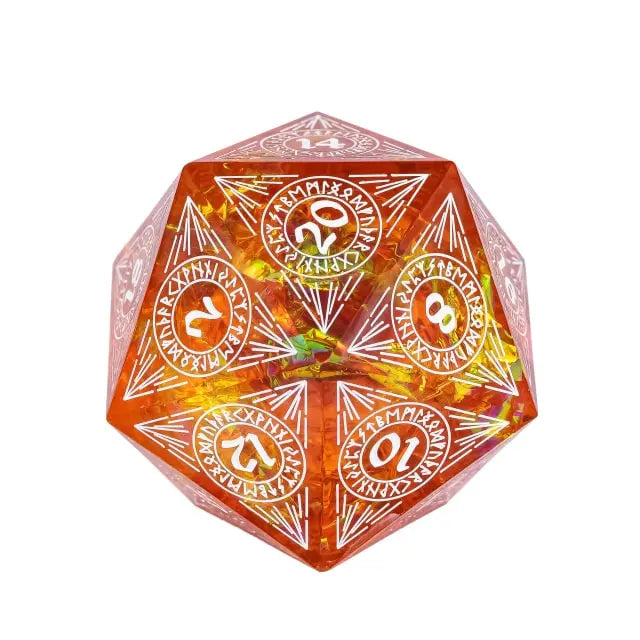 Entombed Embers - Handmade 33mm D20 Pattern Dice