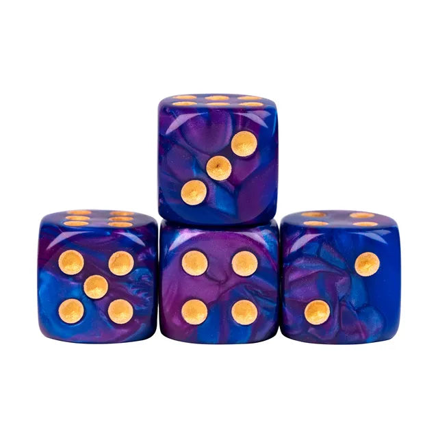 Purple and Blue - 12mm Color Blend Glitter Pip D6 Dice (36pcs)