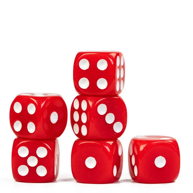 Red - 16mm Pip D6 Dice (12pcs)