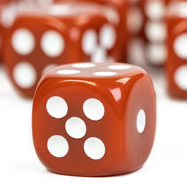 Toffee Brown - 16mm Pip D6 Dice (12pcs)